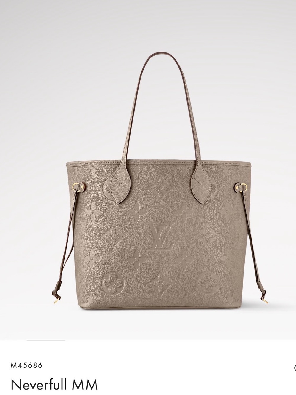 Louis Vuitton Neverfull MM Tote in Taupe Embossed Monogram